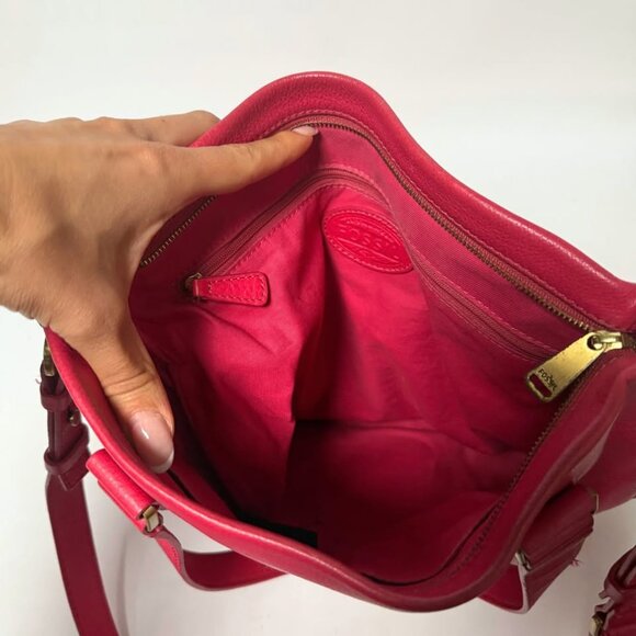 Fossil Preston Satchel – Hot Pink Leather – Crossbody/Shoulder – Excellent Condi - Picture 4 of 10